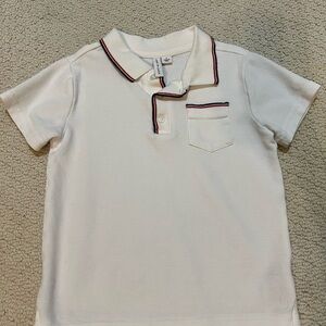 Janie and Jack White Polo with Red and Black Trim